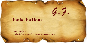 Godó Folkus névjegykártya